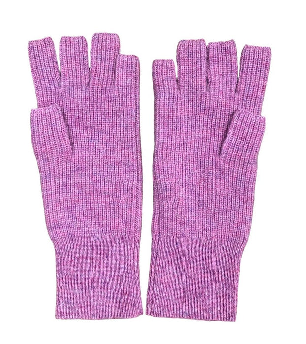 Autumn Cashmere Fingerless Gloves - Berry Frost