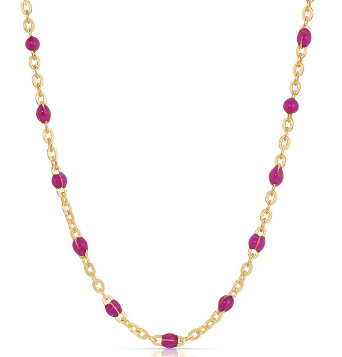 Joy Dravecky Enamel Beaded Necklace - Pink