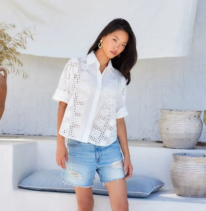 Fifteen Twenty Alisa Eyelet Shirt - White