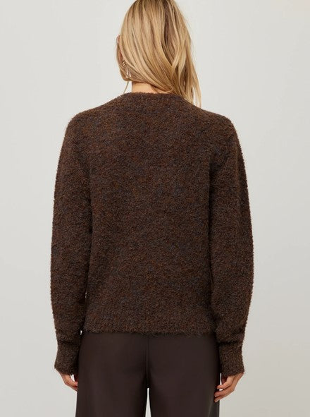 Fifteen Twenty Ash Embellished V Neck Sweater - Wood
