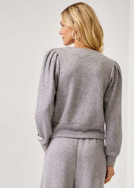 Fifteen Twenty Cambria Pleat Sleeve Sweatshirt - Grey