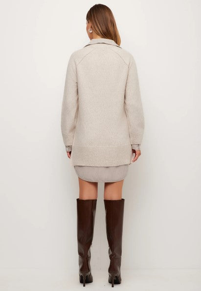 Fifteen Twenty Carrie Mixed Media Dres - Bone