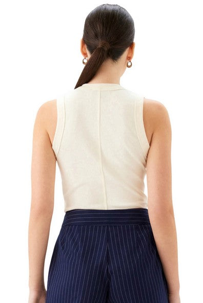 Fifteen Twenty Doreen V Neck Tank - Cream