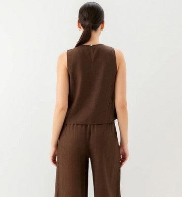 Fifteen Twenty Elina Embroidered Top - Brown