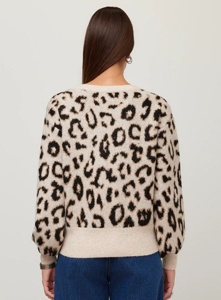 Fifteen Twenty Elodie Blouson Sleeve Sweater - Leopard