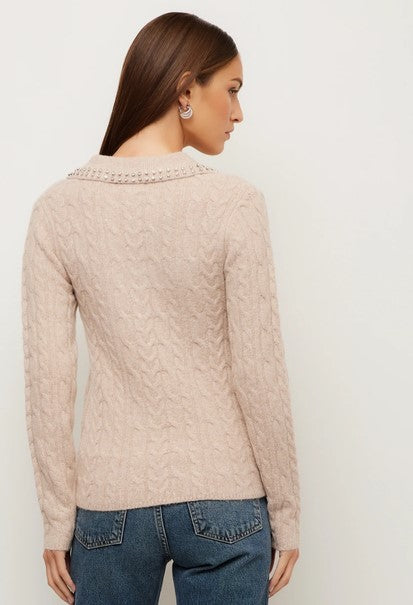 Fifteen Twenty Estelle Cable Knit Sweater - Wheat
