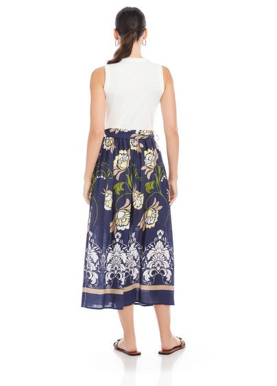 Fifteen Twenty Contrast Midi Dress - Navy/White
