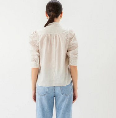 Fifteen Twenty Margot embellished Shirt - Off White/Black