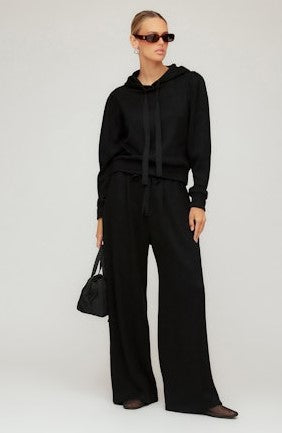 Fifteen Twenty Pleat Sleeve Hoodie - Black