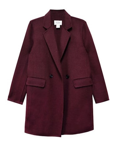 Fifteen Twenty Row Brushed Coat - Wine