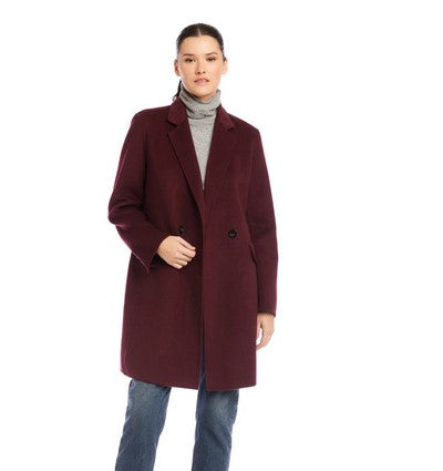Fifteen Twenty Row Brushed Coat - Wine