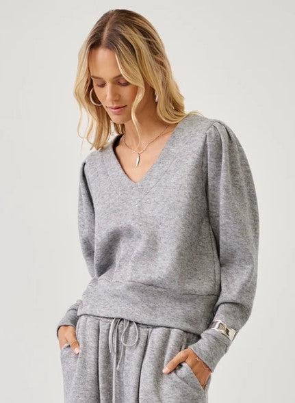 Fifteen Twenty Cambria Pleat Sleeve Sweatshirt - Grey