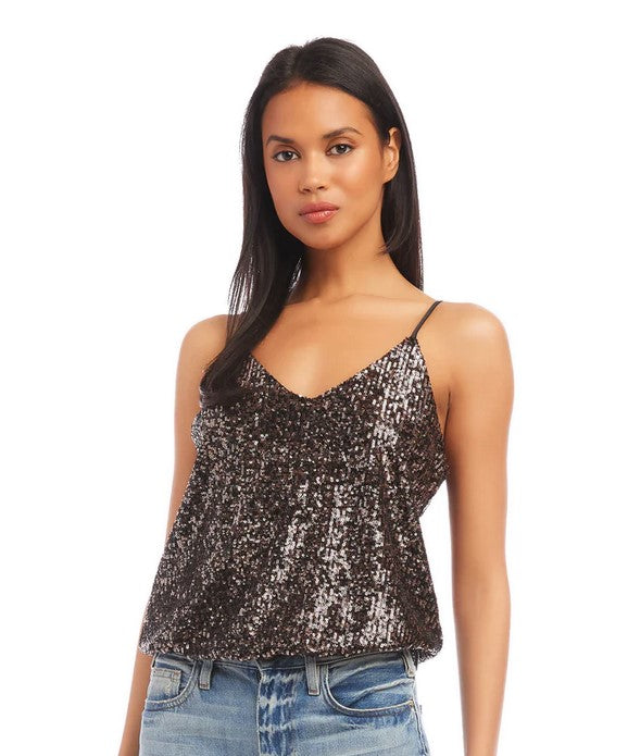 Fifteen Twenty Sequin Tank - Brown