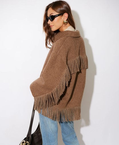 Fifteen Twenty Yara Fringe Jacket - Wheat