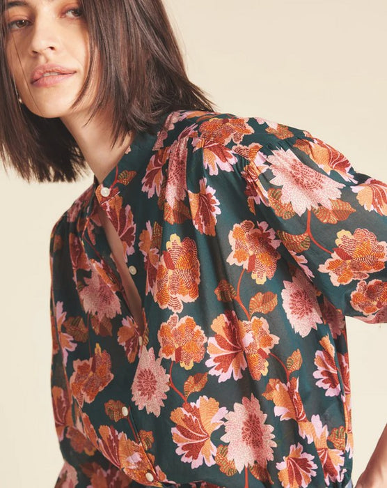 Birds of Paradise Lily Top - Carnation Print