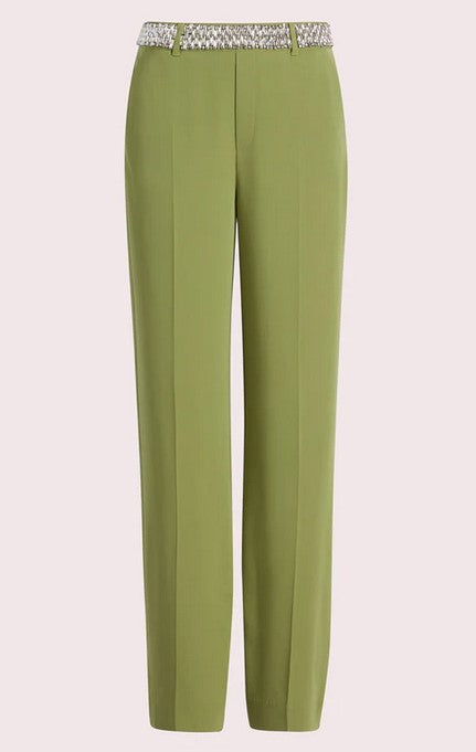 Cinq a Sept Stacked Jewelry embellished Pants - Moss