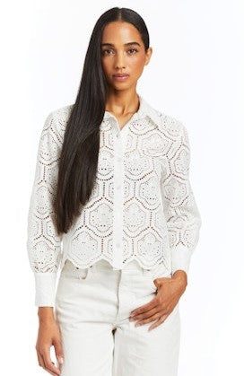 Drew Alexa Eyelet Shirt - White