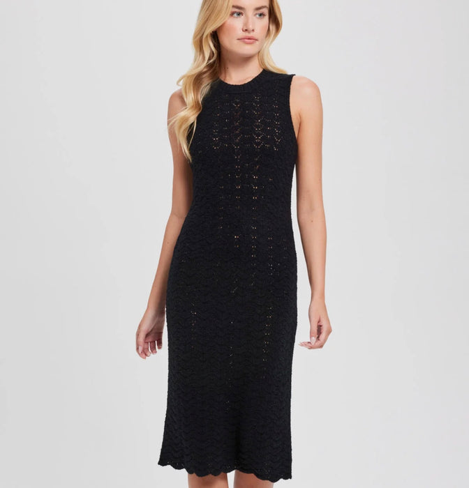 Goldie Boucle Midi Dress - Black