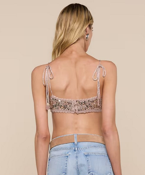 L'Agence Taline Hand Crochet Bralette - Misty Rose
