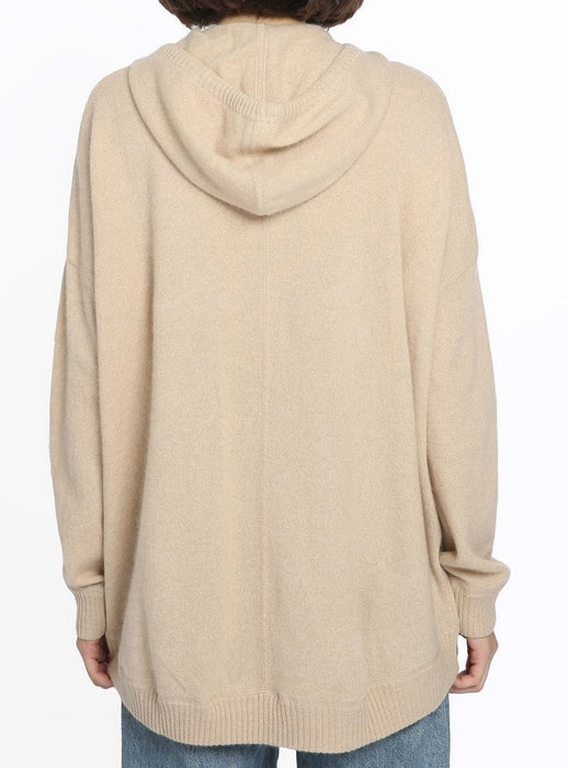 Minnie Rose Cashmere Zip Hoodie - Ecru