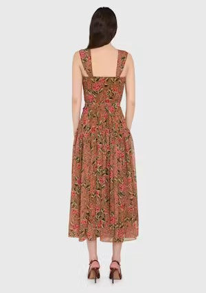 Amanda Uprichard Silke Midid Dress - Rose Print