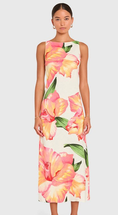 Amanda Uprichard Margo Midi Dress - Hibiscus Print