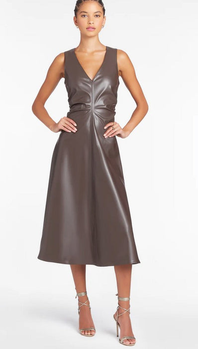 Amanda Uprichard Sabel Dress - Coco Faux Leather