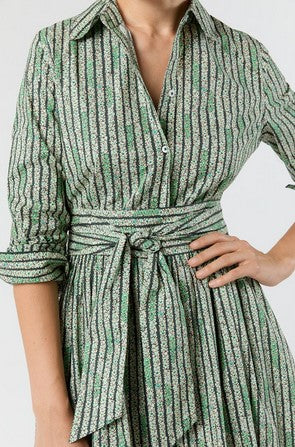 Ann Mashburn Shirtwaist Dress - Green Floral