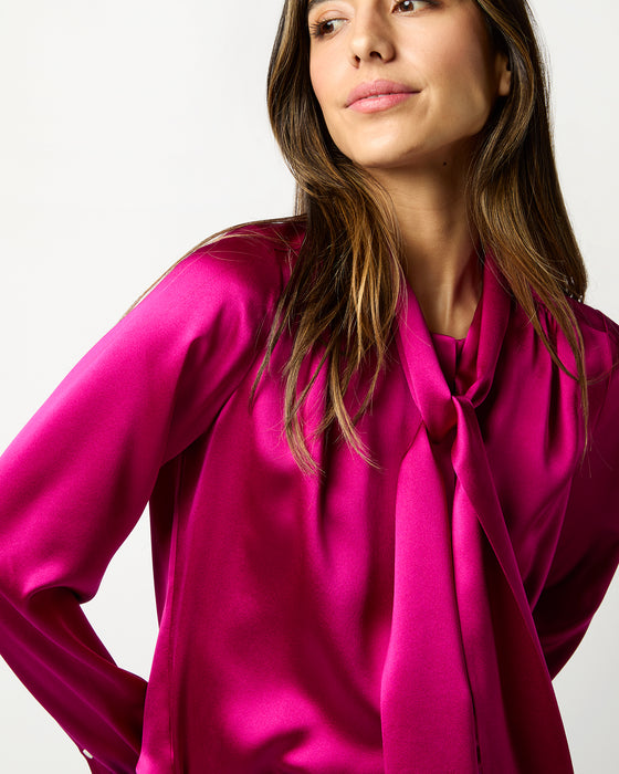 Ann Mashburn Tie Neck Blouse - Magenta
