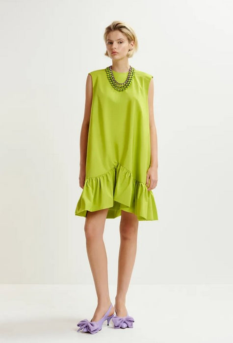 Essentiel Antwerp Ruffle Mini Dress - Citronella