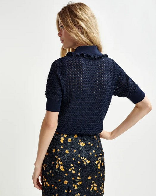 Essentiel Hemirates Knitted Polo - Navy