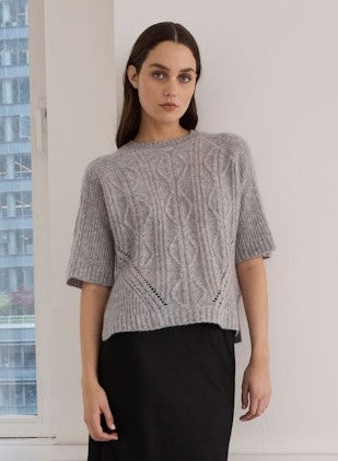 Autumn Cashmere Angled Cable Sweater - Flint