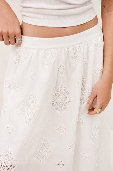 Ba&sh Eyelet Skirt - Ecru