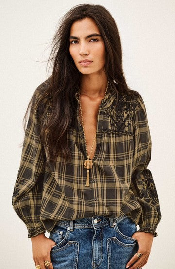 Ba&sh embroidered Kaela Shirt - Green