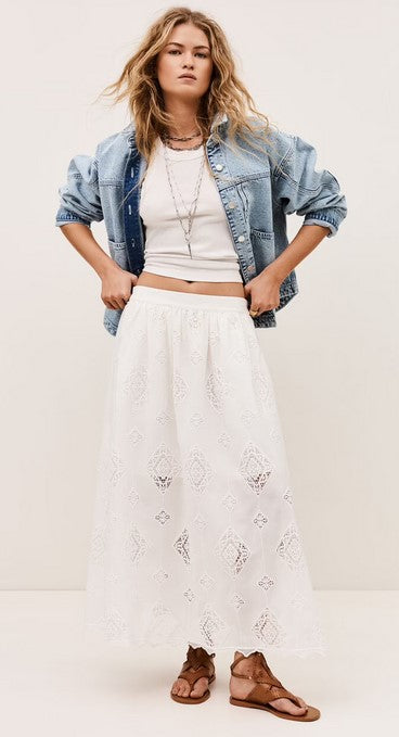 Ba&sh Eyelet Skirt - Ecru