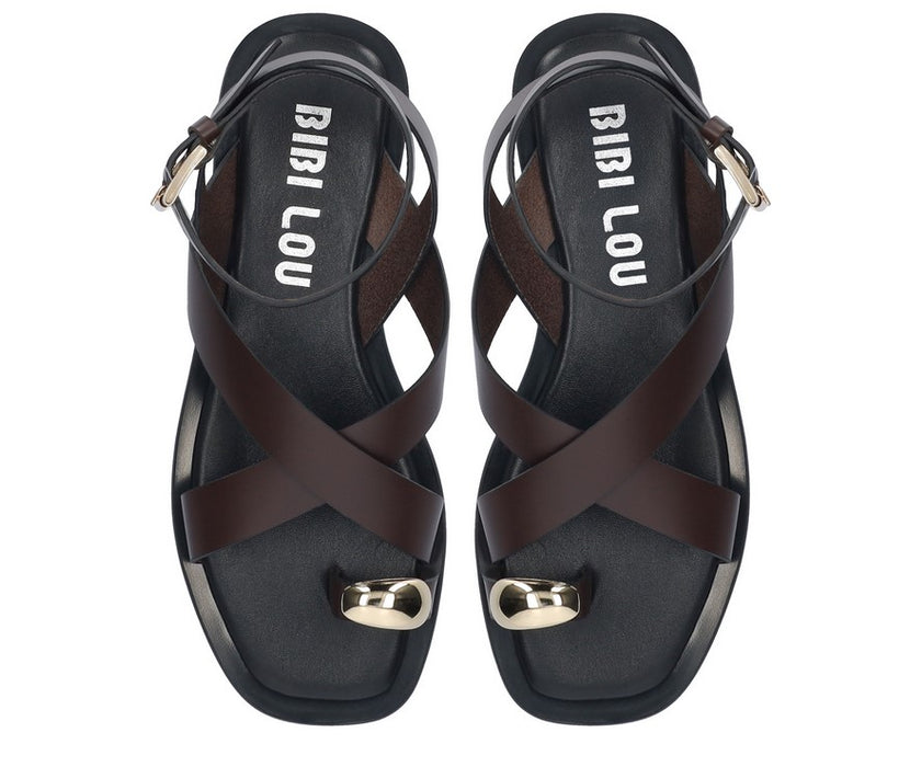 Lola Cruz Jewel Wrap Sandals - Black