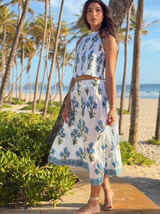 Bindu Brigitte Top - Blue Blossom