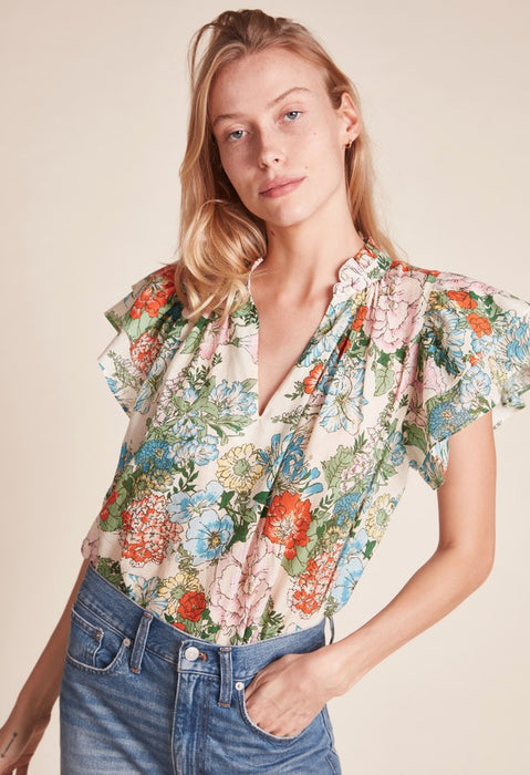 Birds of Paradise Clover Blouse - Vintage Courtyard