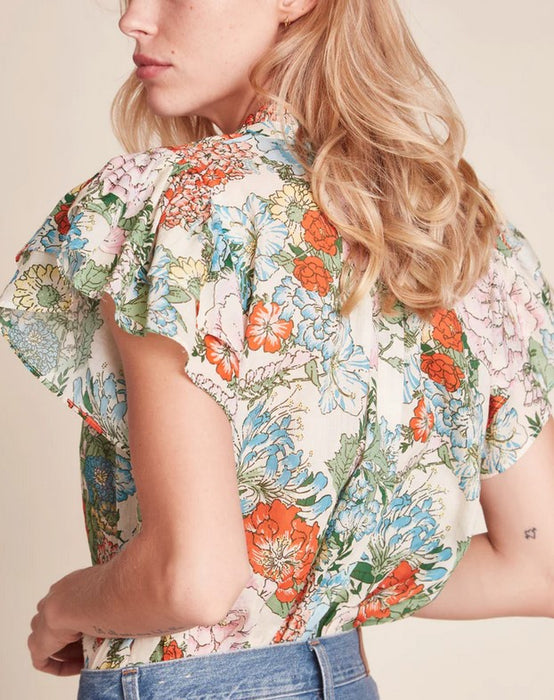 Birds of Paradise Clover Blouse - Vintage Courtyard