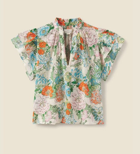 Birds of Paradise Clover Blouse - Vintage Courtyard