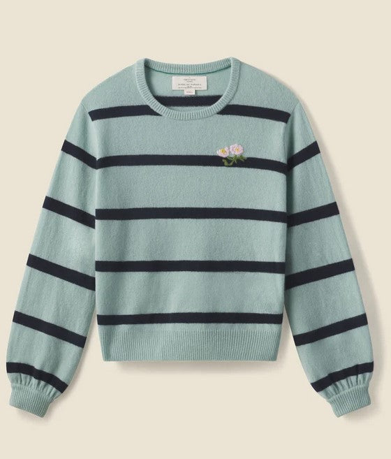 Birds of Paradise Ryann Sweater - Green/Navy Stripe