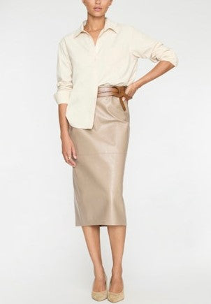 Brochu Walker Irene Vegan Leather Skirt - Glossy Taupe