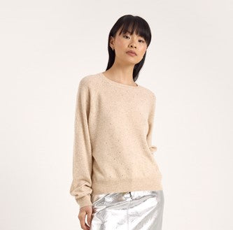 Brodie Cashmere Sparkle Sweater - Cygnet