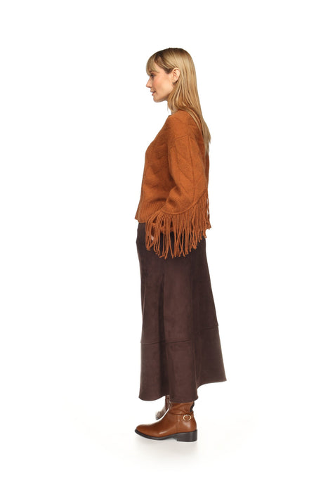 Brodie Cashmere Cable Fringe Crew - Carmel