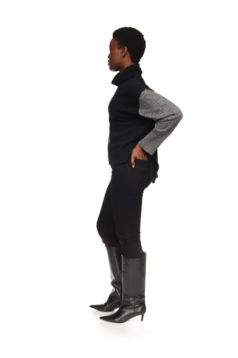 Brodie Cashmere Enchantress Roll Neck Sweater - Black