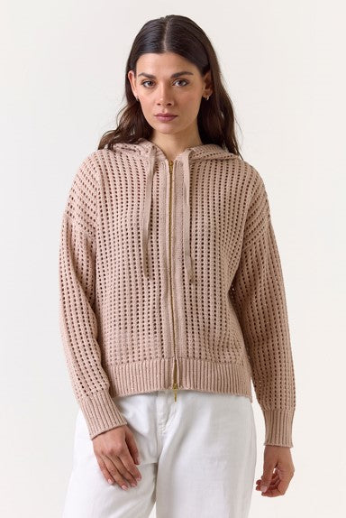 Brodie Cashmere Astrid Sequin Hoodie - Neutral