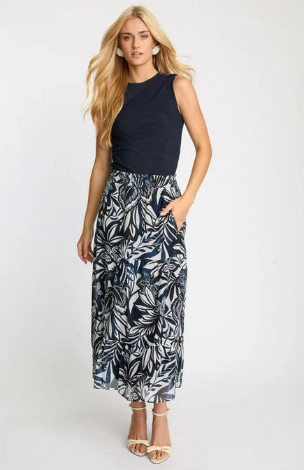 Caballero Collection Laney Skirt - Woodblock Palm