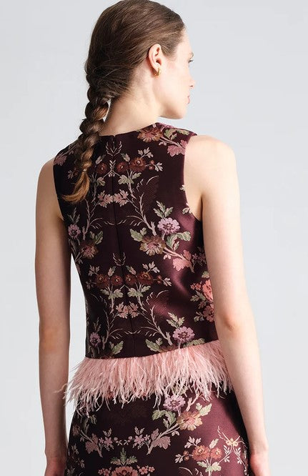 Cara Cara Belmond Top - Trellis Jacquard Maron