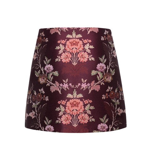 Cara Cara Chrissy Skirt - Trelis Jacquard Maron