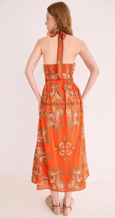 Cara Cara NYC Dena Dress - Sierra Paisley Orange